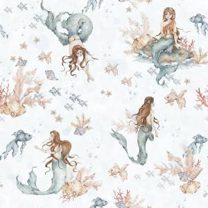 deko-tap-143-baby-wallpaper-dekornik-mermaids-in-waves-light-navy-blue-280x100-cm