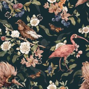 deko-tap-202-baby-wallpaper-dekornik-tropical-birds-paradise-blue-navy-blue-280x100-cm