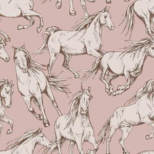 deko-tap-308-baby-wallpaper-dekornik-horses-pink-salmon-280x100-cm