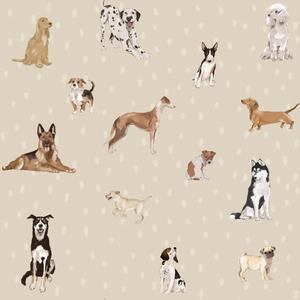 deko-tap-402-baby-wallpaper-dekornik-dogs-are-the-best-with-dots-beige-280x100-cm