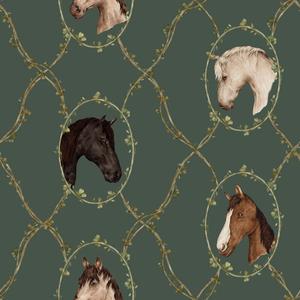 deko-tap-412-baby-wallpaper-dekornik-watercolour-horses-green-280x100-cm