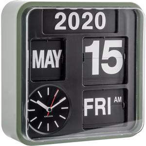 ka5364gr-wall-clock-karlsson-mini-flip-green-black-24x24x10x0-3-cm