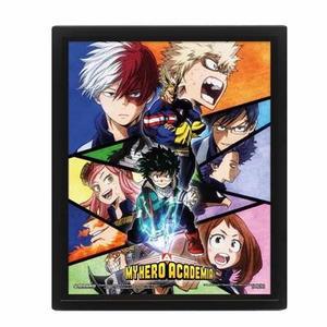 641man006-3d-lenticular-frame-pyramid-my-hero-academia-characters-mosaic-multicolour-20-5x4-5x25-5-cm